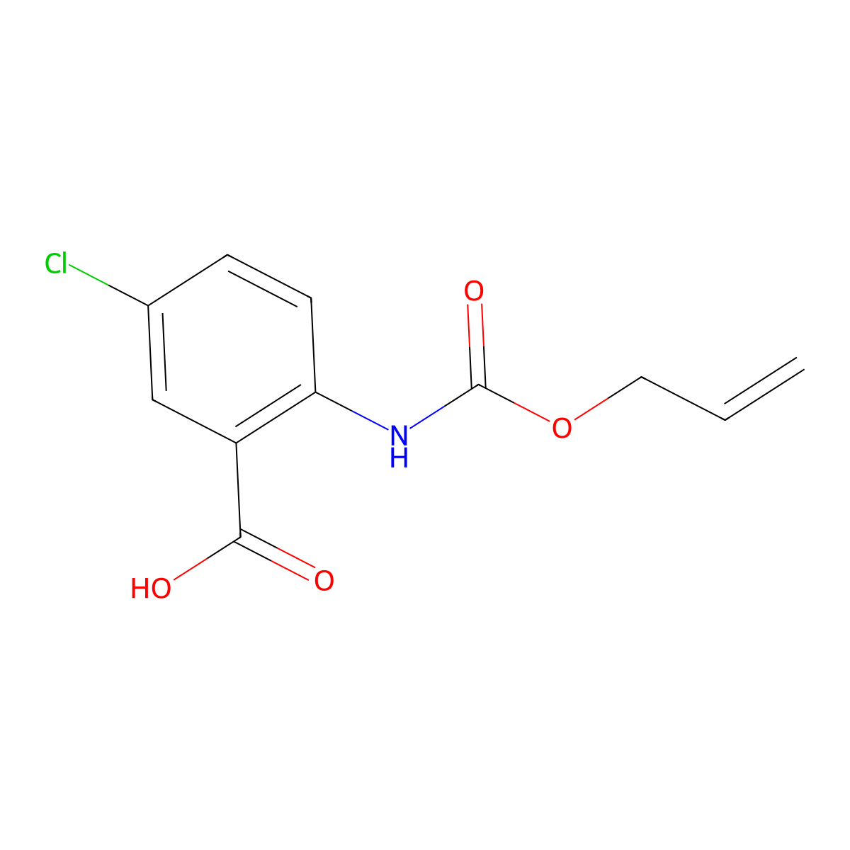 5-Chloro-2-{[(prop-2-en-1-yloxy)carbonyl]amino}benzoic acid molecular structure, CAS 1378322-99-6