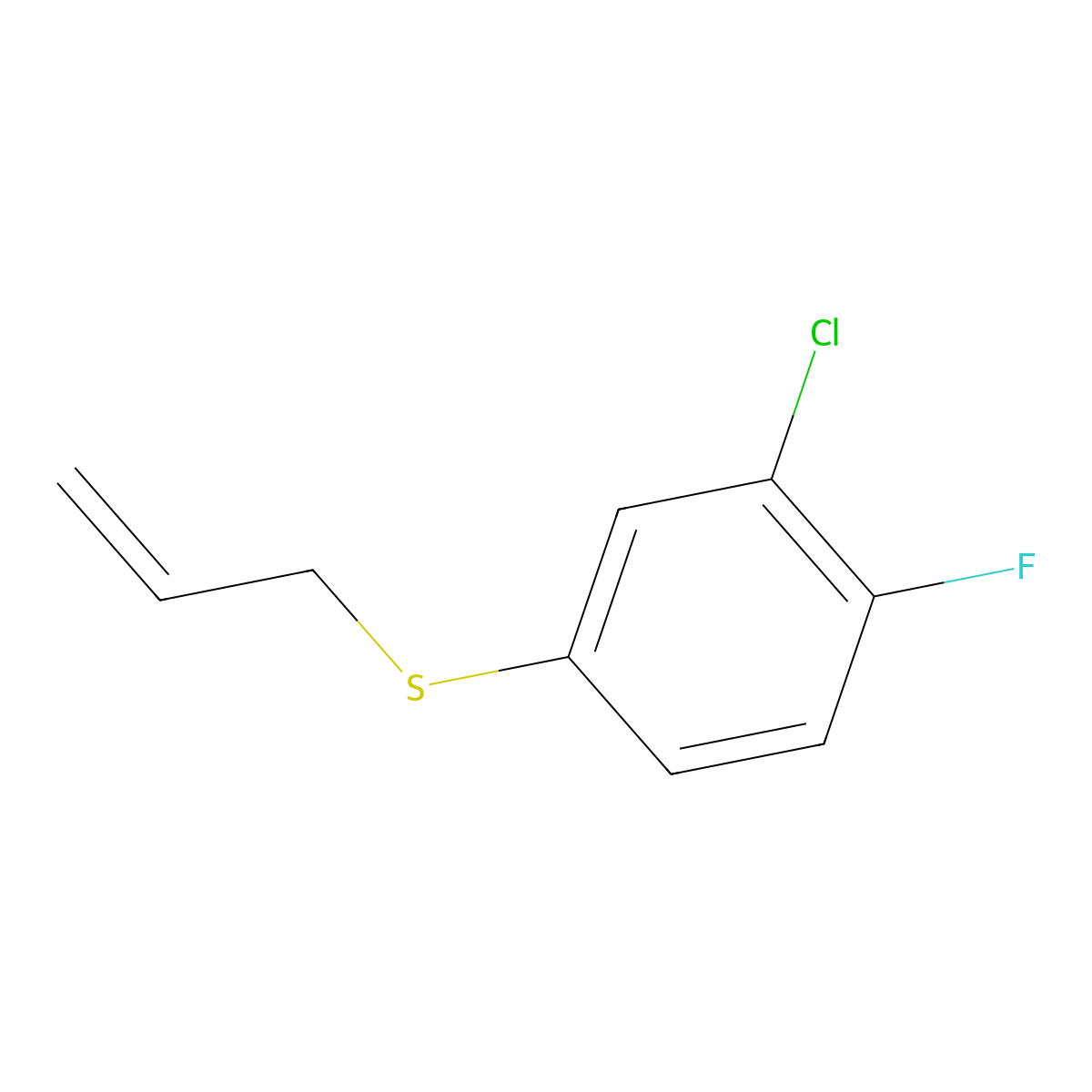 1-Allylsulfanyl-3-chloro-4-fluorobenzene molecular structure, CAS 1378324-63-0