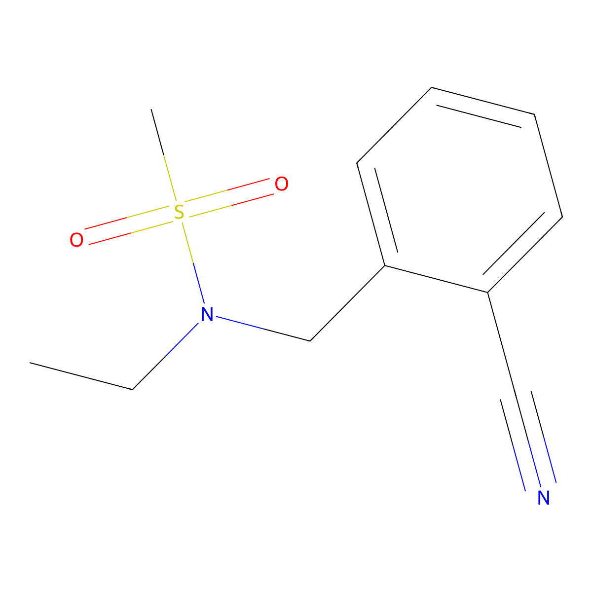 N-[(2-cyanophenyl)methyl]-N-ethylmethanesulfonamide molecular structure, CAS 1378325-89-3