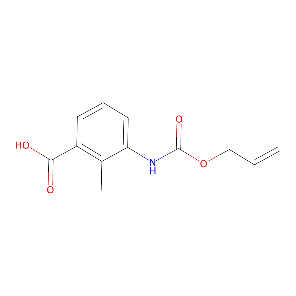 2-Methyl-3-{[(prop-2-en-1-yloxy)carbonyl]amino}benzoic acid molecular structure, CAS 1378329-25-9