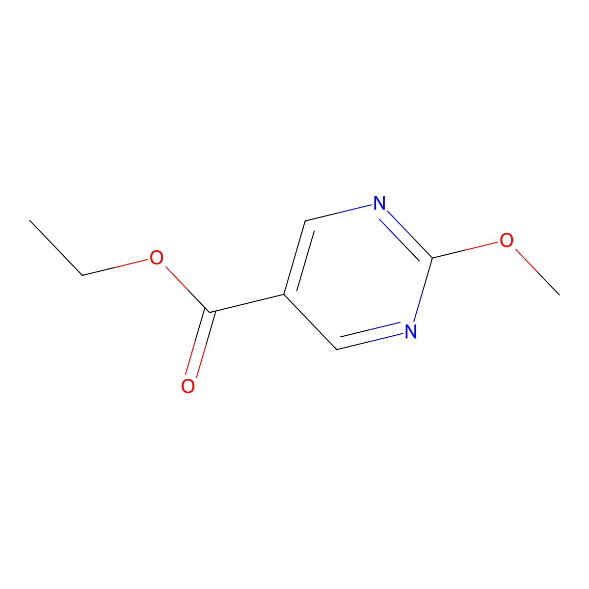 Ethyl 2-methoxypyrimidine-5-carboxylate molecular structure, CAS 1378331-85-1