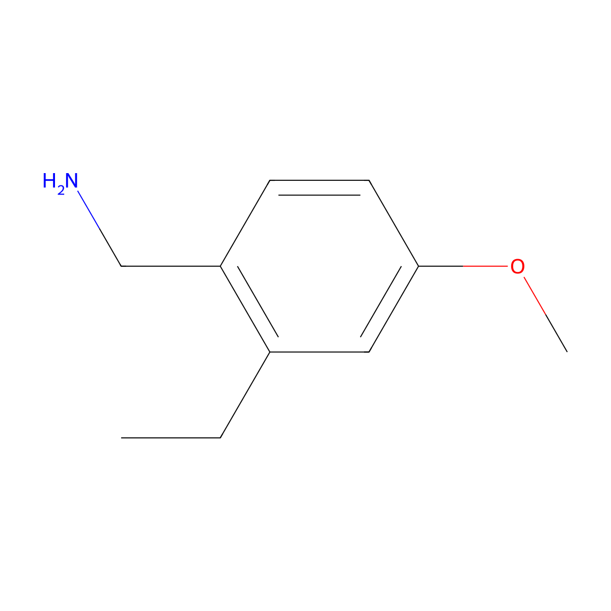(2-Ethyl-4-methoxyphenyl)methanamine molecular structure, CAS 1378332-05-8