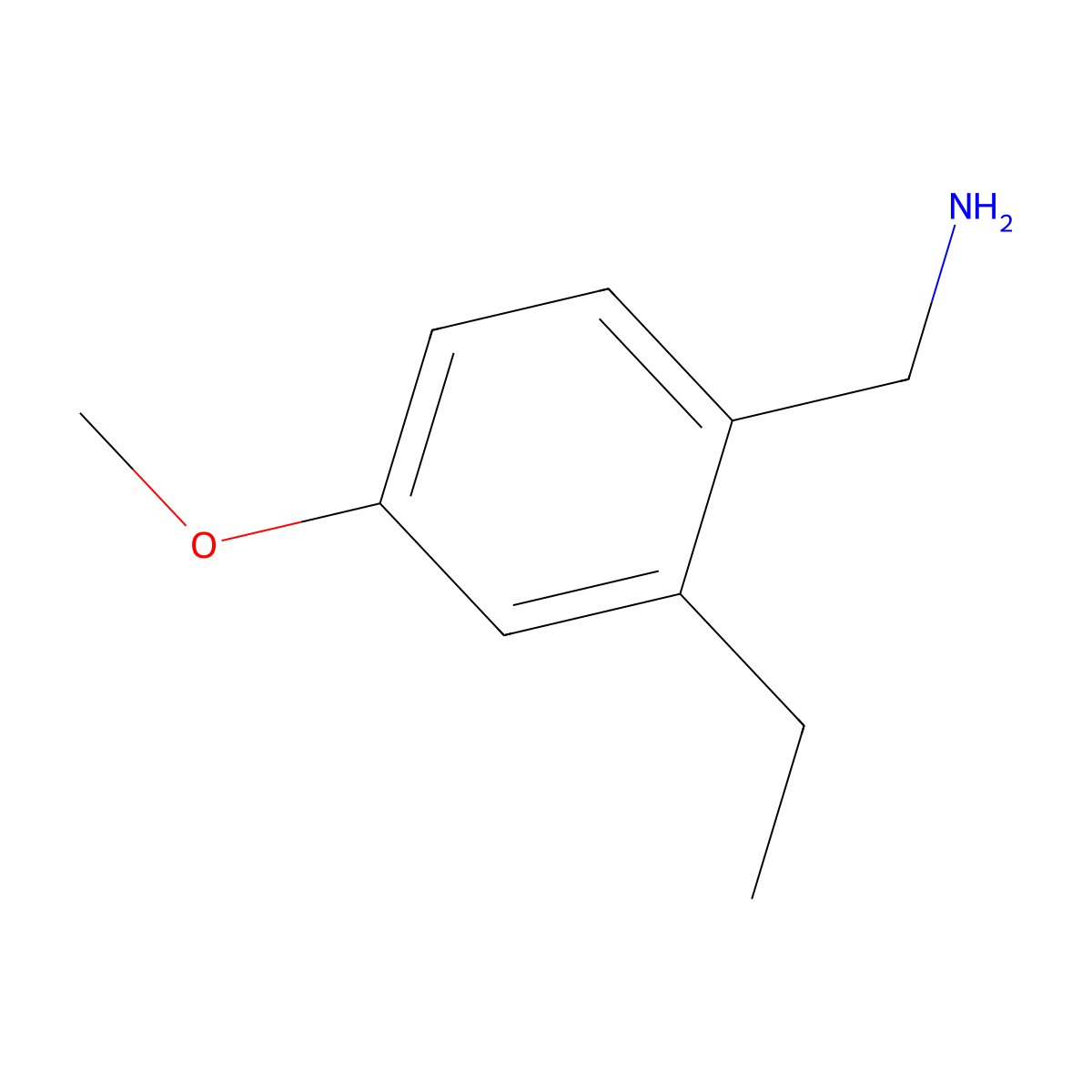 (2-Ethyl-4-methoxyphenyl)methanamine molecular structure, CAS 1378332-05-8