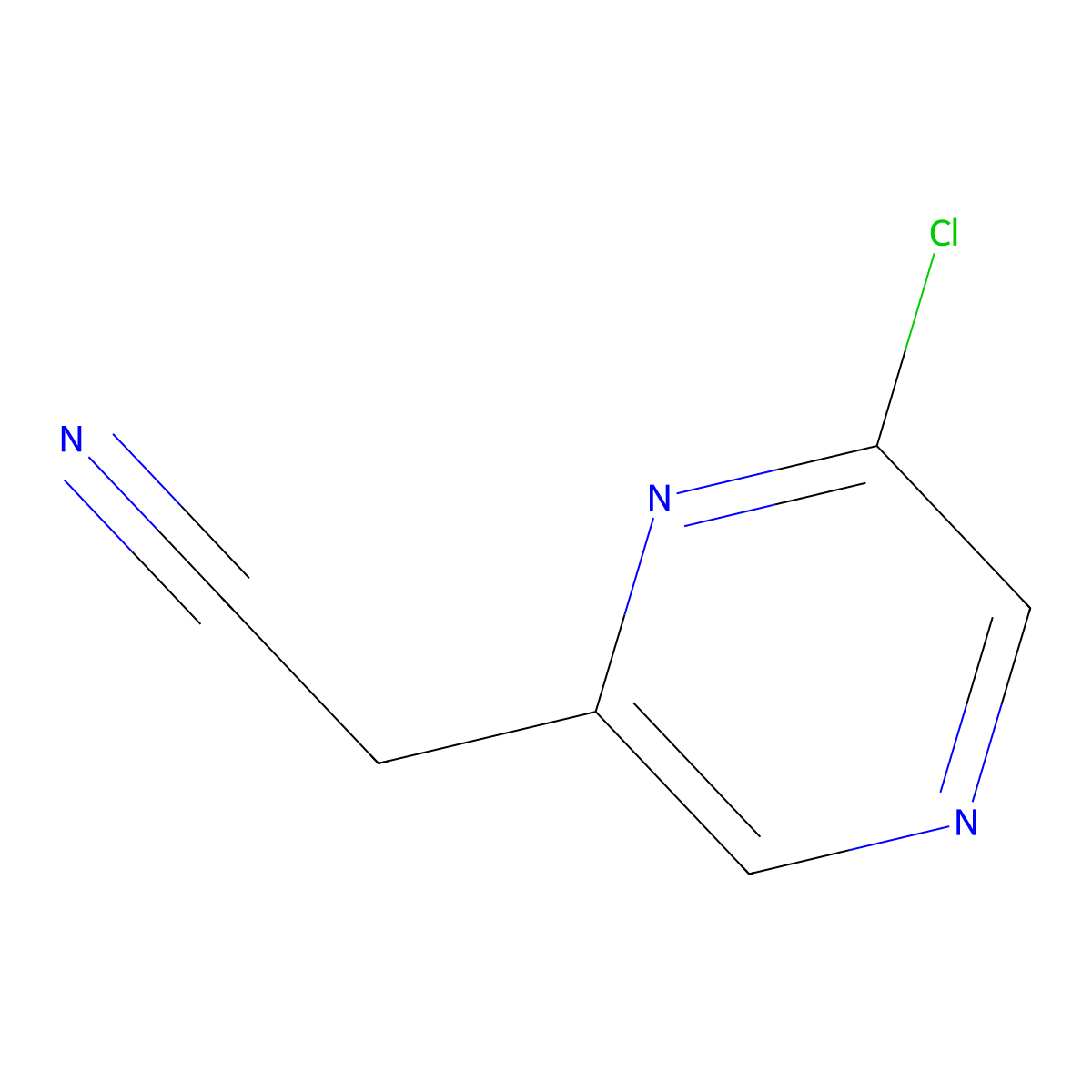 (6-Chloropyrazin-2-yl)acetonitrile molecular structure, CAS 1378332-54-7