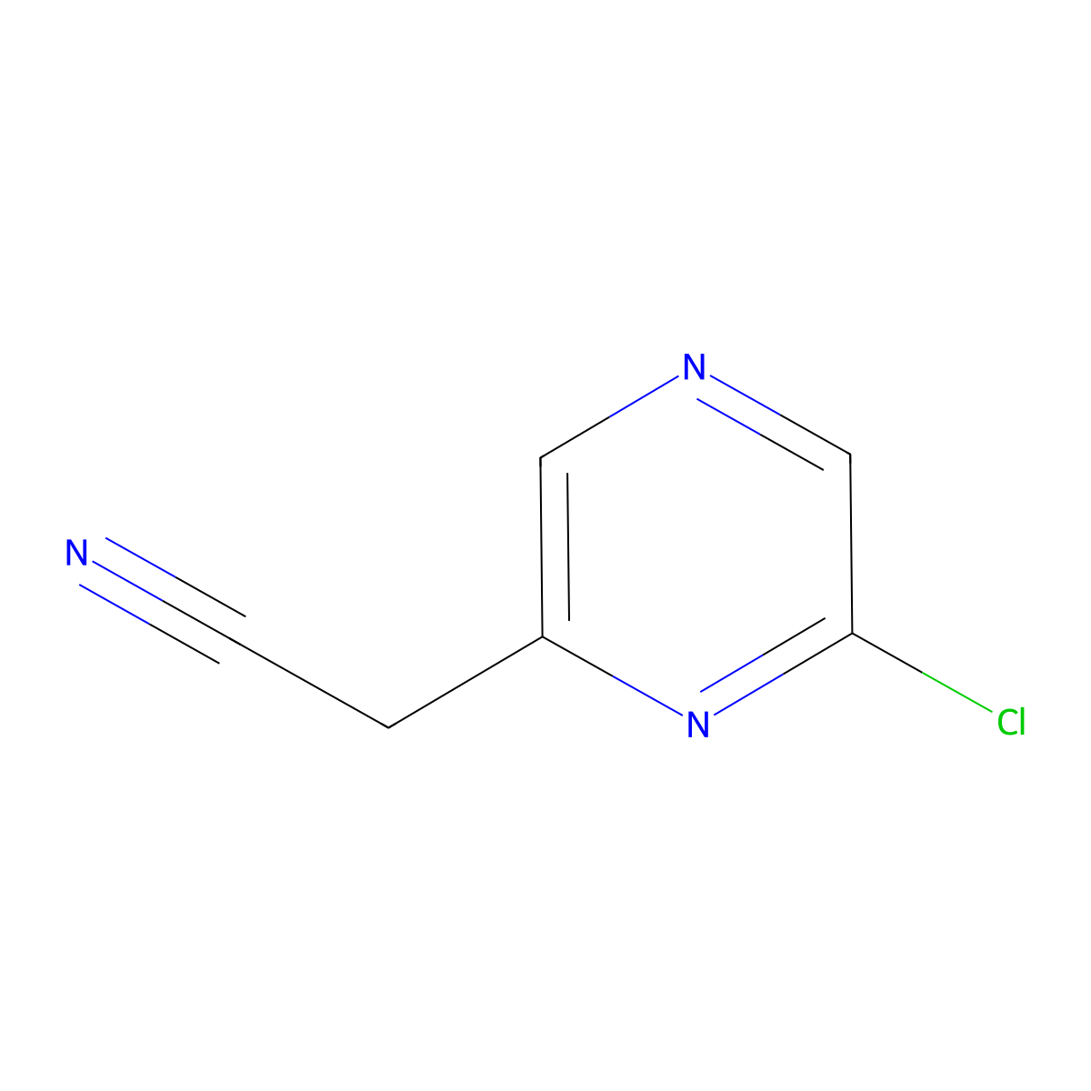 (6-Chloropyrazin-2-yl)acetonitrile molecular structure, CAS 1378332-54-7