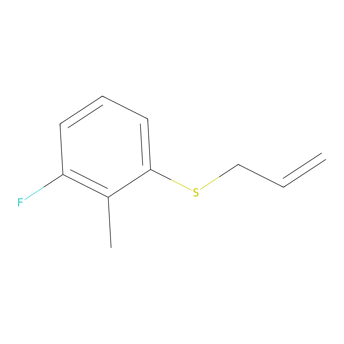 1-Allylsulfanyl-3-fluoro-2-methylbenzene molecular structure, CAS 1378336-19-6