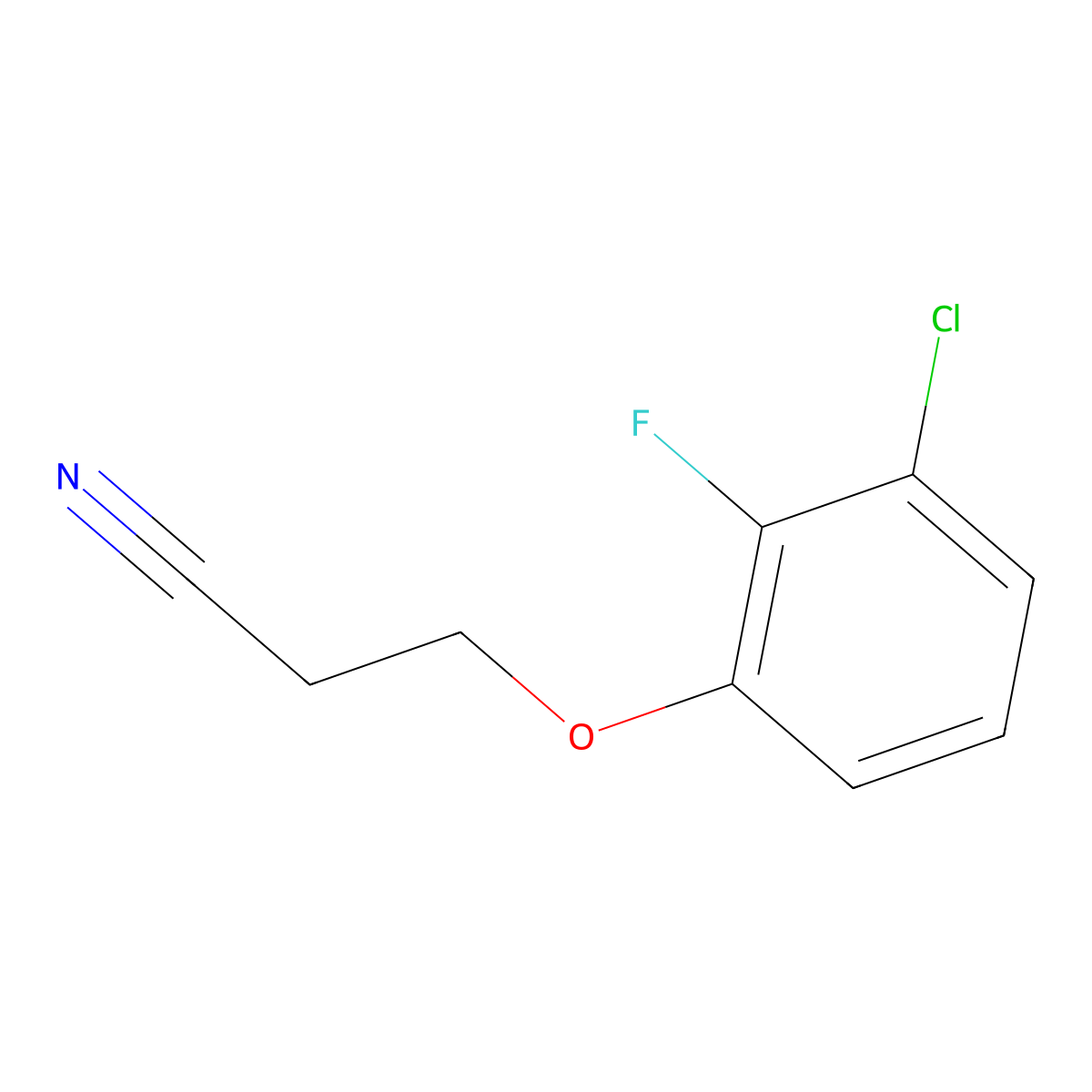 3-(3-Chloro-2-fluoro-phenoxy)propanenitrile molecular structure, CAS 1378336-28-7