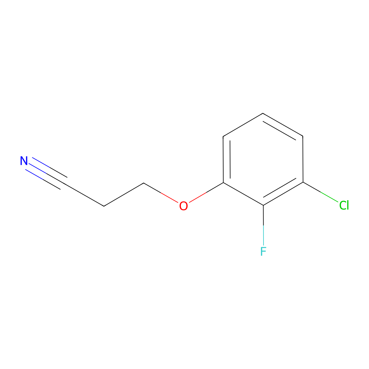 3-(3-Chloro-2-fluoro-phenoxy)propanenitrile molecular structure, CAS 1378336-28-7