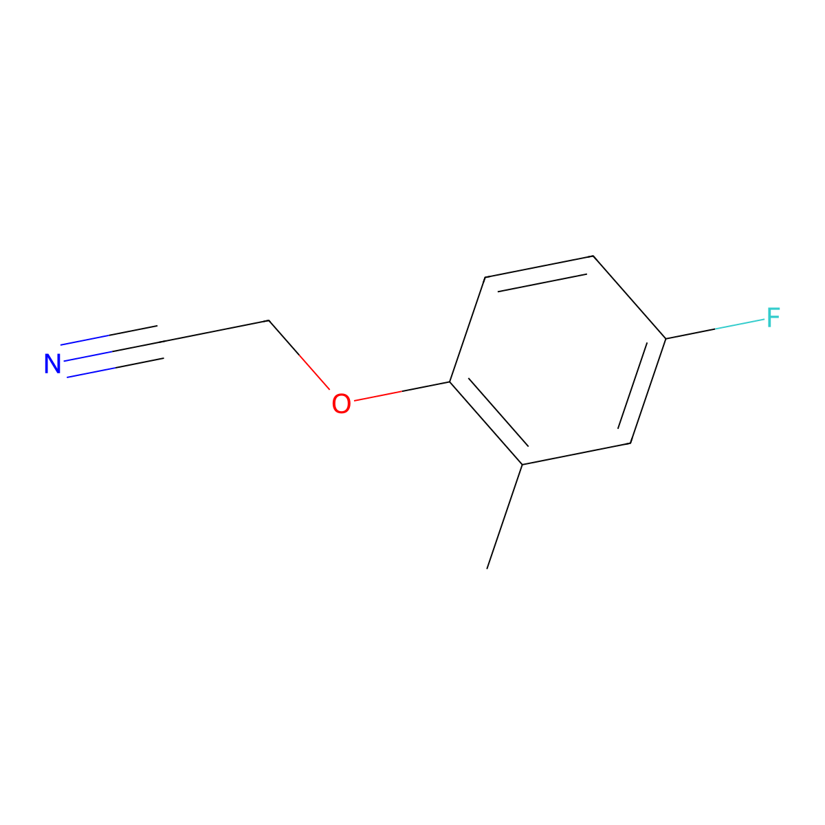 2-(4-Fluoro-2-methyl-phenoxy)acetonitrile molecular structure, CAS 1378341-73-1