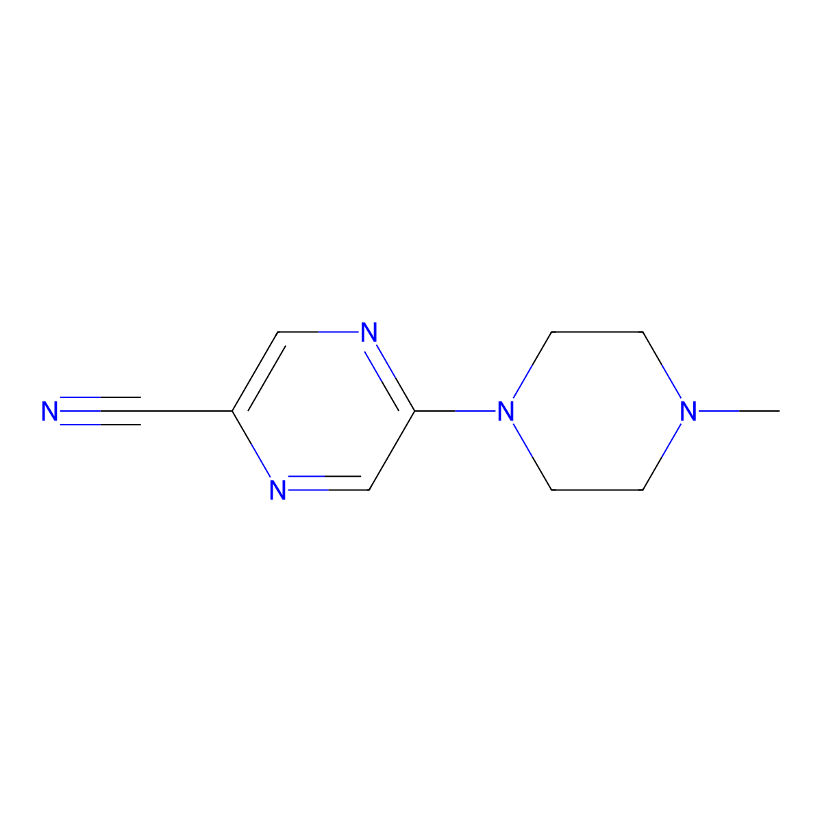 5-(4-Methyl-1-piperazinyl)pyrazine-2-carbonitrile molecular structure, CAS 1378346-53-2