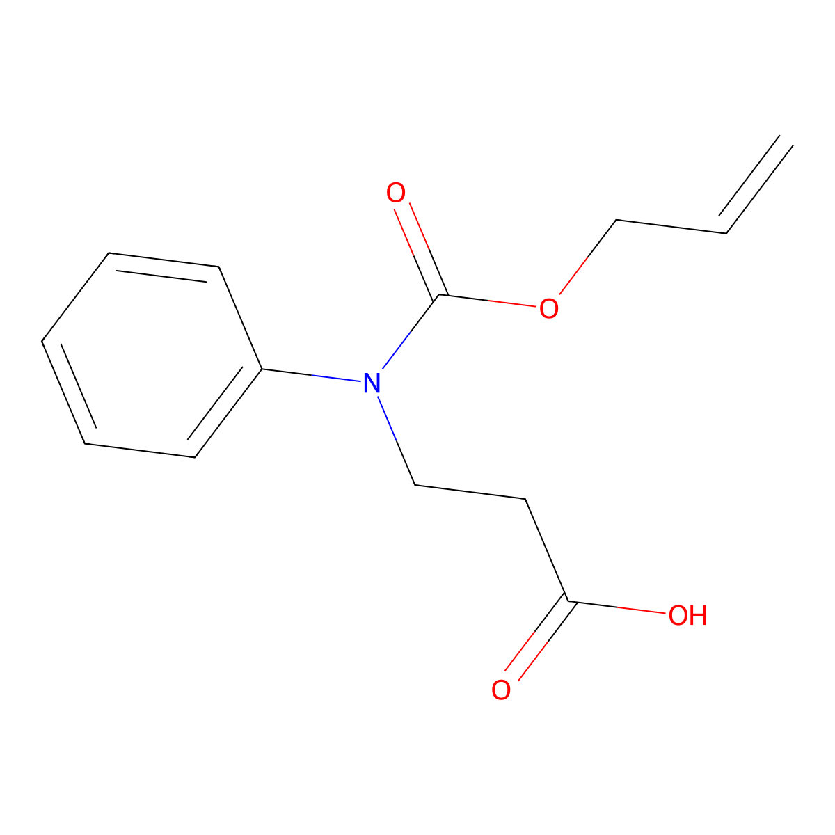 3-{Phenyl[(prop-2-en-1-yloxy)carbonyl]amino}propanoic acid molecular structure, CAS 1378360-32-7