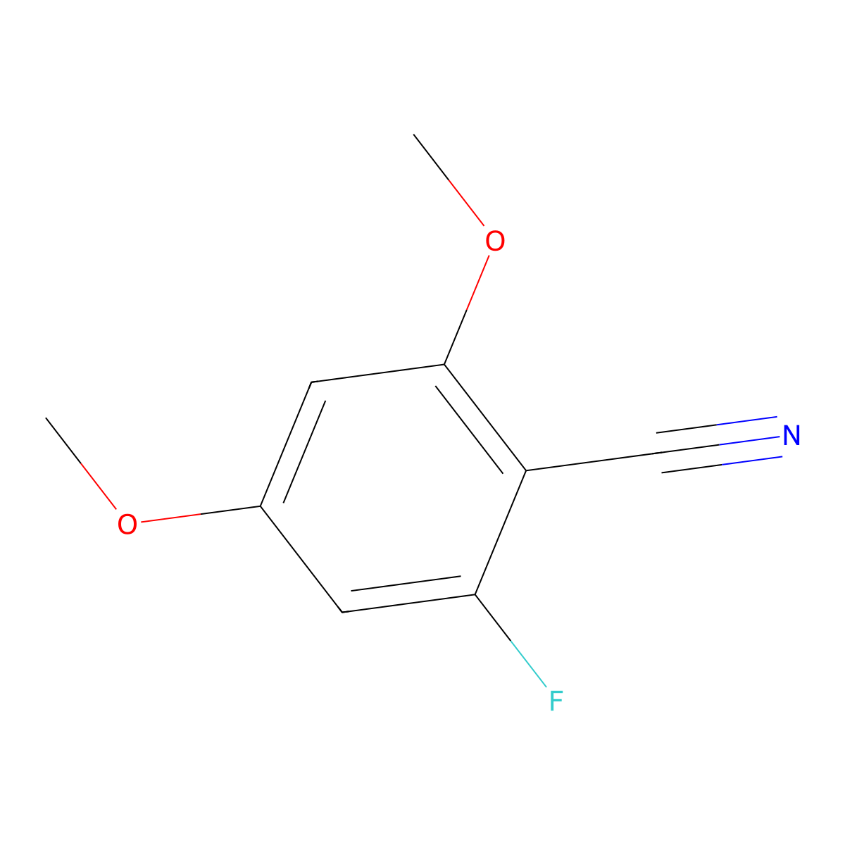 2,4-Dimethoxy-6-fluorobenzonitrile molecular structure, CAS 1378360-54-3