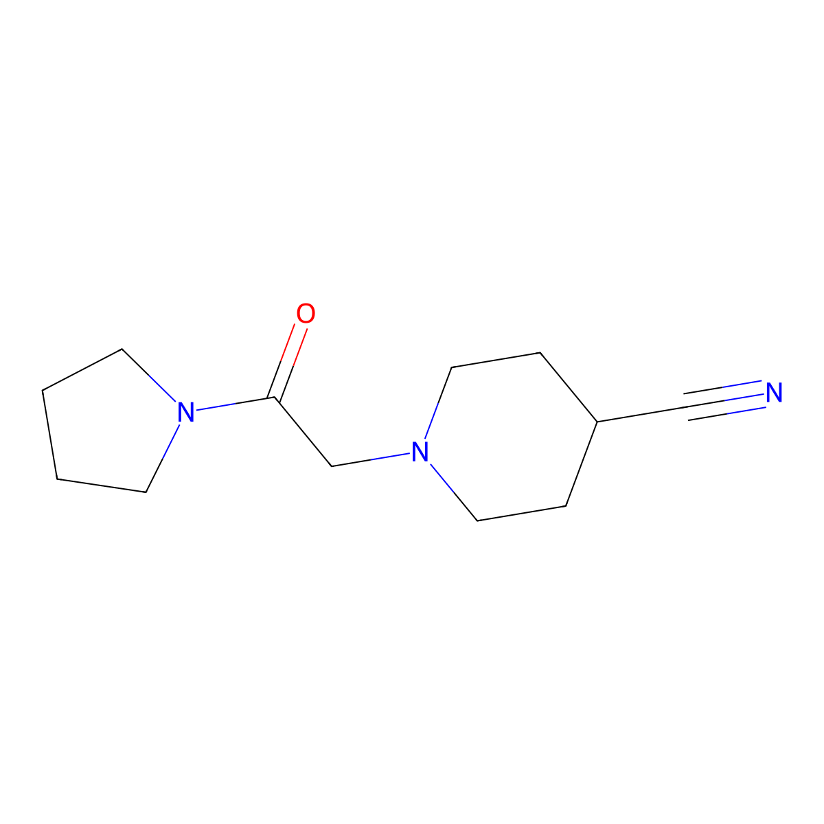 1-[2-Oxo-2-(pyrrolidin-1-yl)ethyl]piperidine-4-carbonitrile molecular structure, CAS 1378368-29-6