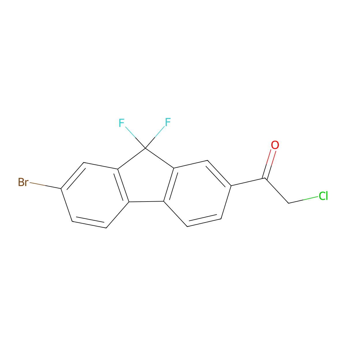 1-(7-bromo-9,9-difluoro-9H-fluoren-2-yl)-2-chloroethanone molecular structure, CAS 1378387-81-5
