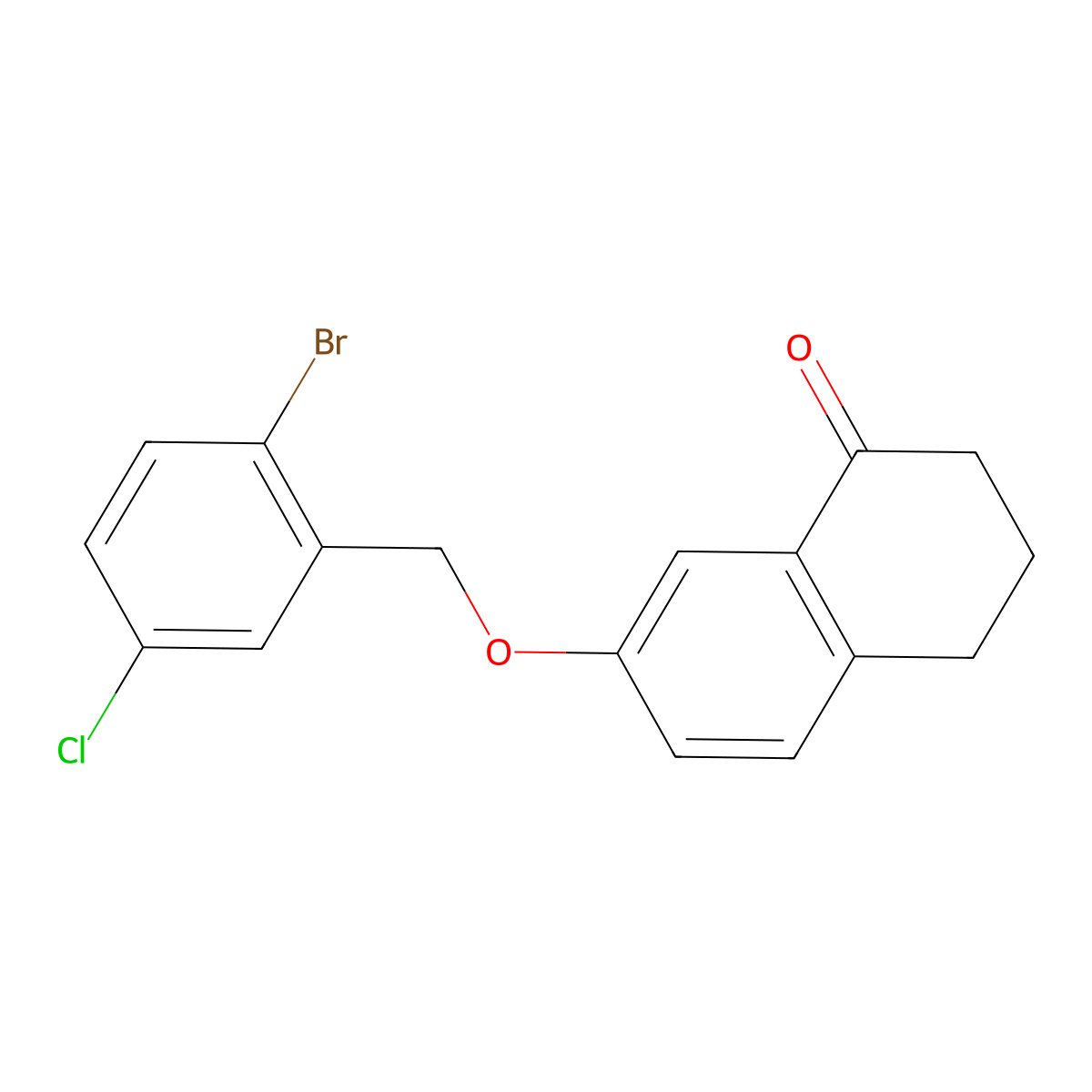 7-((2-Bromo-5-chlorophenyl)methoxy)-1,2,3,4-tetrahydronaphthalen-1-one molecular structure, CAS 1378388-19-2