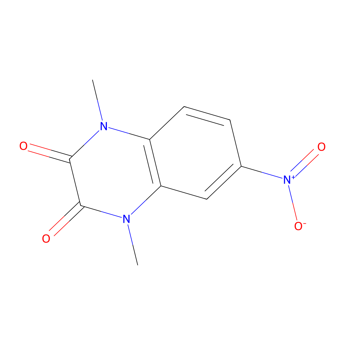 1,4-Dimethyl-6-nitro-1,4-dihydroquinoxaline-2,3-dione molecular structure, CAS 13784-21-9