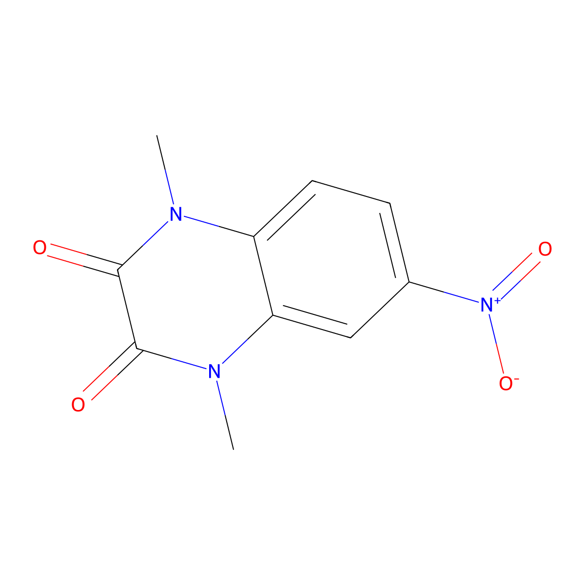 1,4-Dimethyl-6-nitro-1,4-dihydroquinoxaline-2,3-dione molecular structure, CAS 13784-21-9