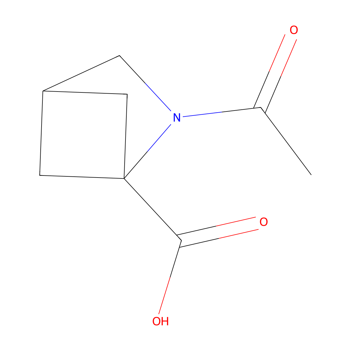 2-Acetyl-2-azabicyclo[2.1.1]hexane-1-carboxylic acid molecular structure, CAS 1378400-28-2