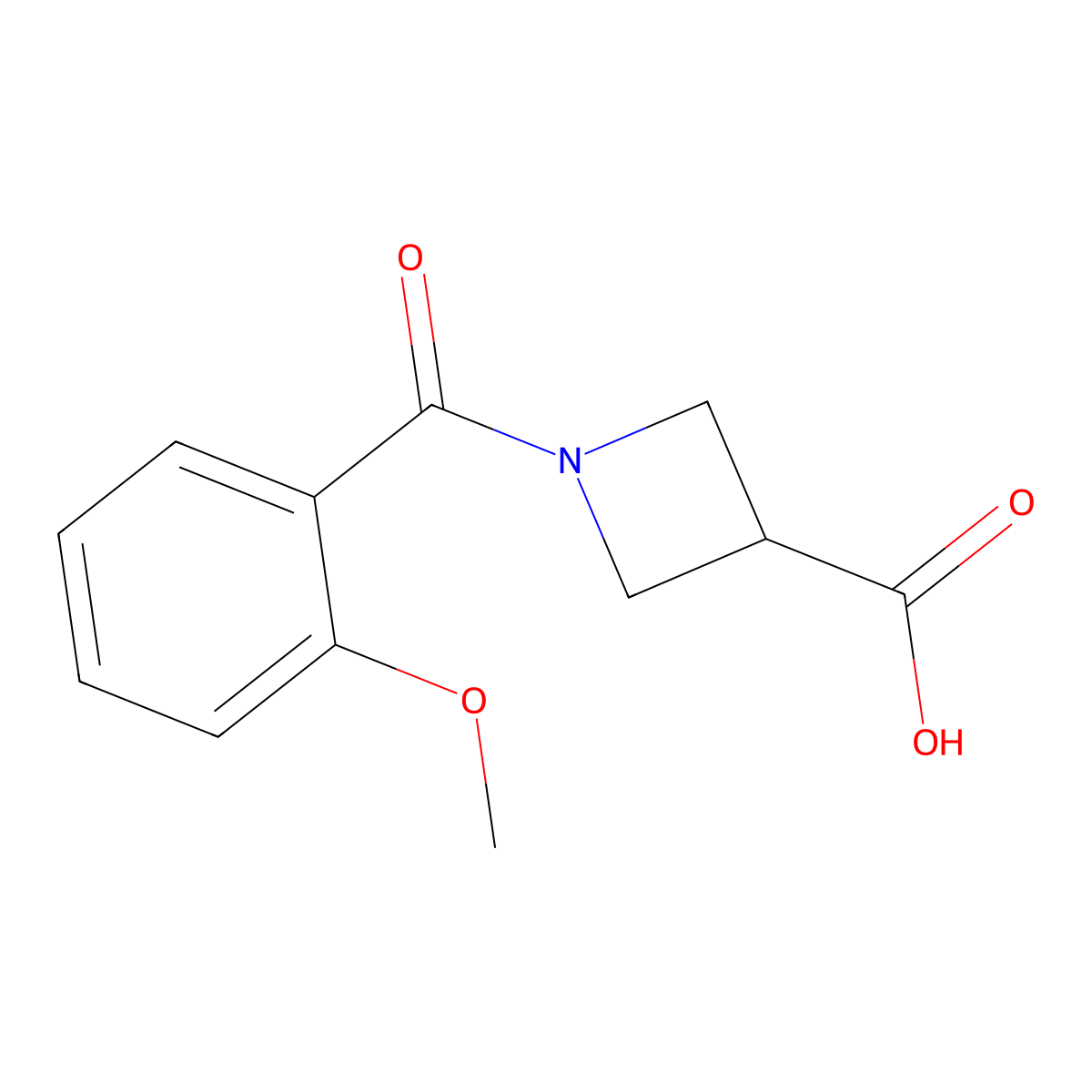 1-(2-Methoxybenzoyl)azetidine-3-carboxylic acid molecular structure, CAS 1378408-99-1