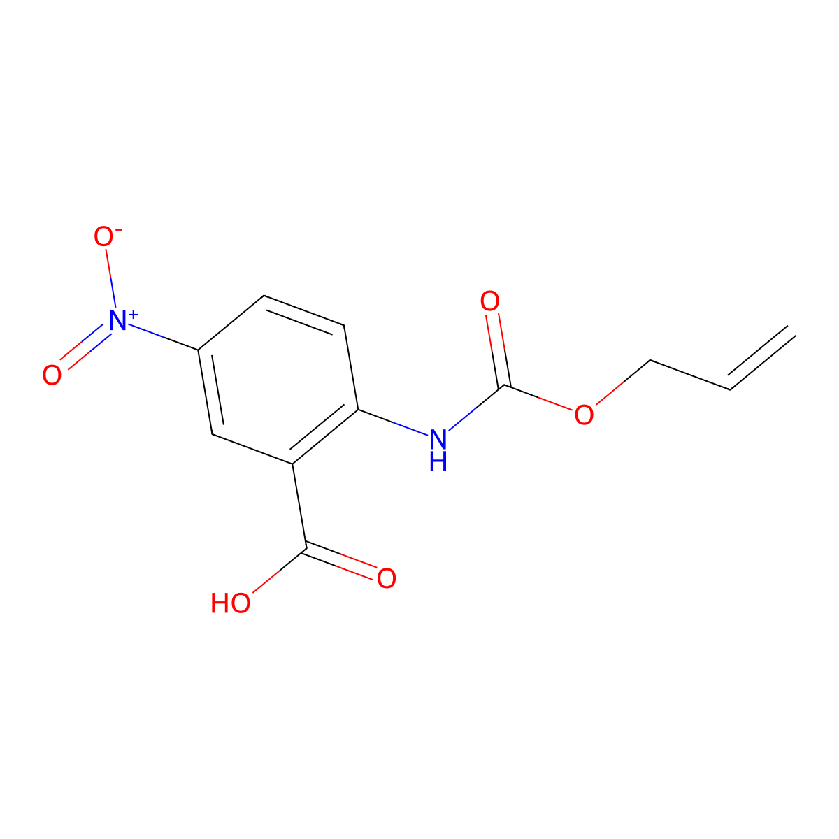 5-Nitro-2-{[(prop-2-en-1-yloxy)carbonyl]amino}benzoic acid molecular structure, CAS 1378415-35-0