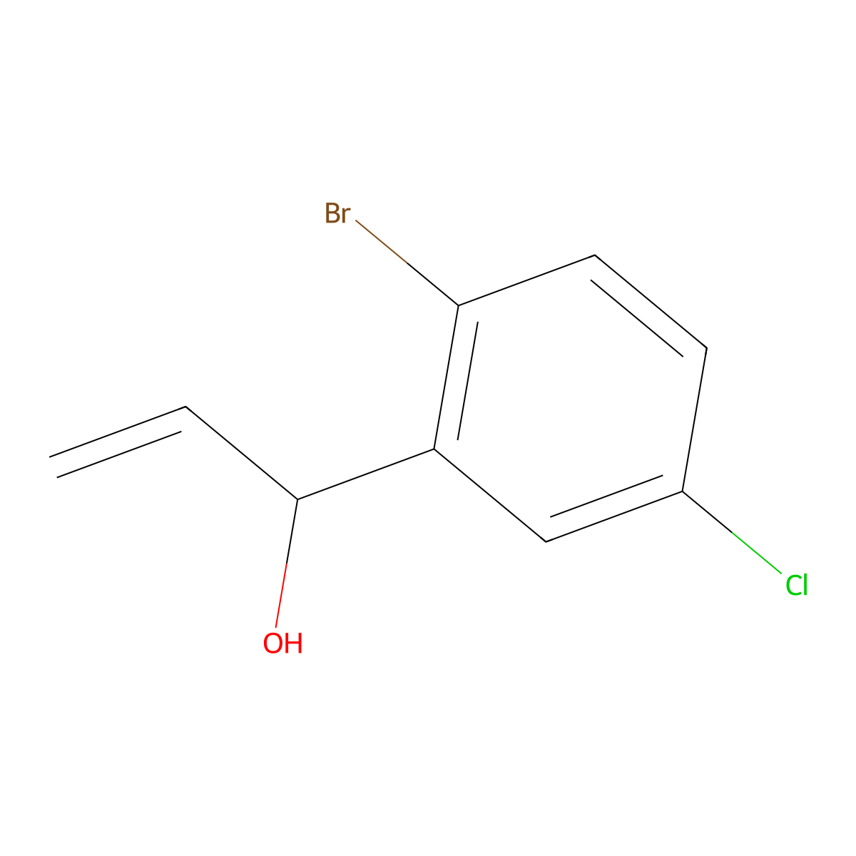 1-(2-Bromo-5-chlorophenyl)prop-2-en-1-ol molecular structure, CAS 1378432-59-7