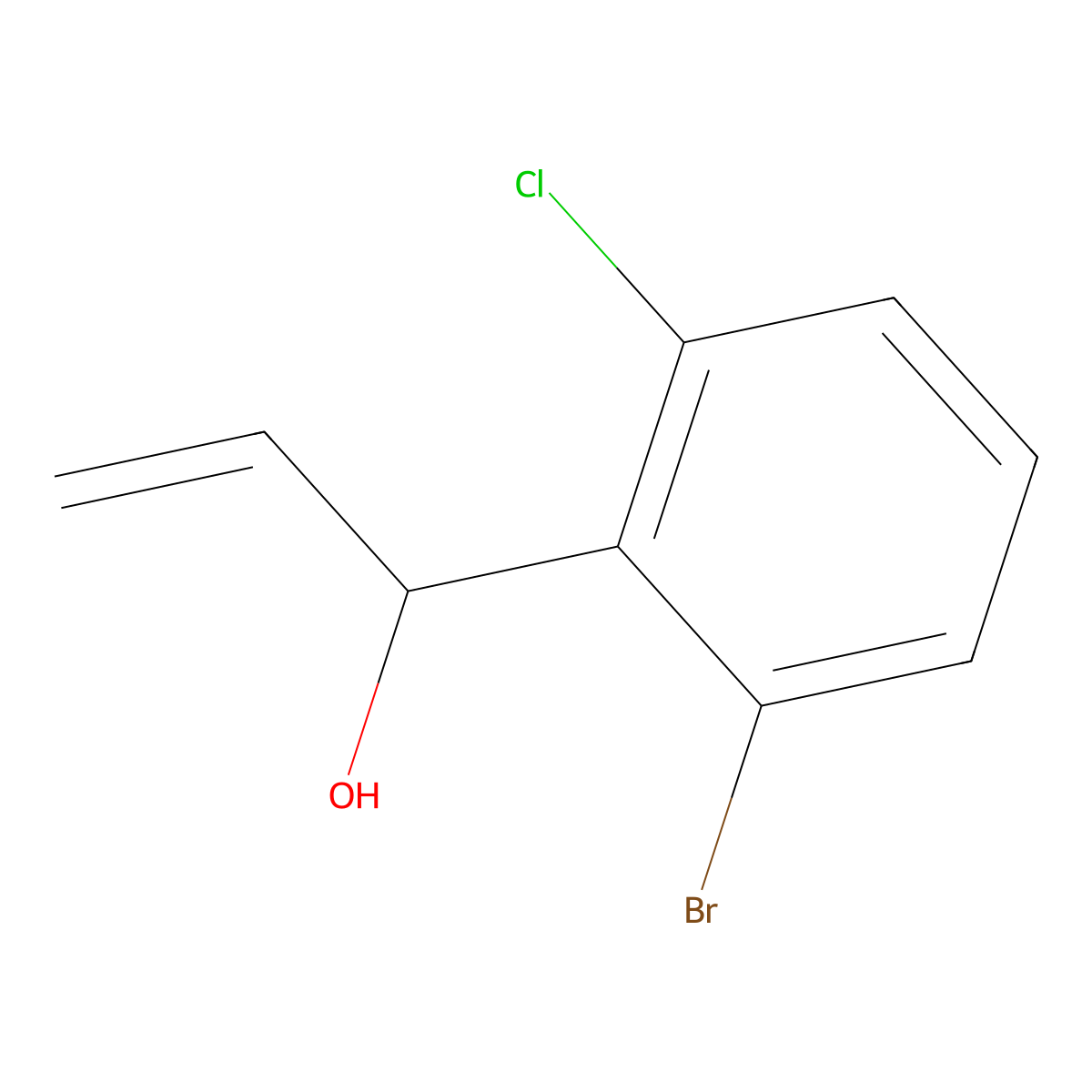 1-(2-Bromo-6-chlorophenyl)prop-2-en-1-ol molecular structure, CAS 1378432-72-4