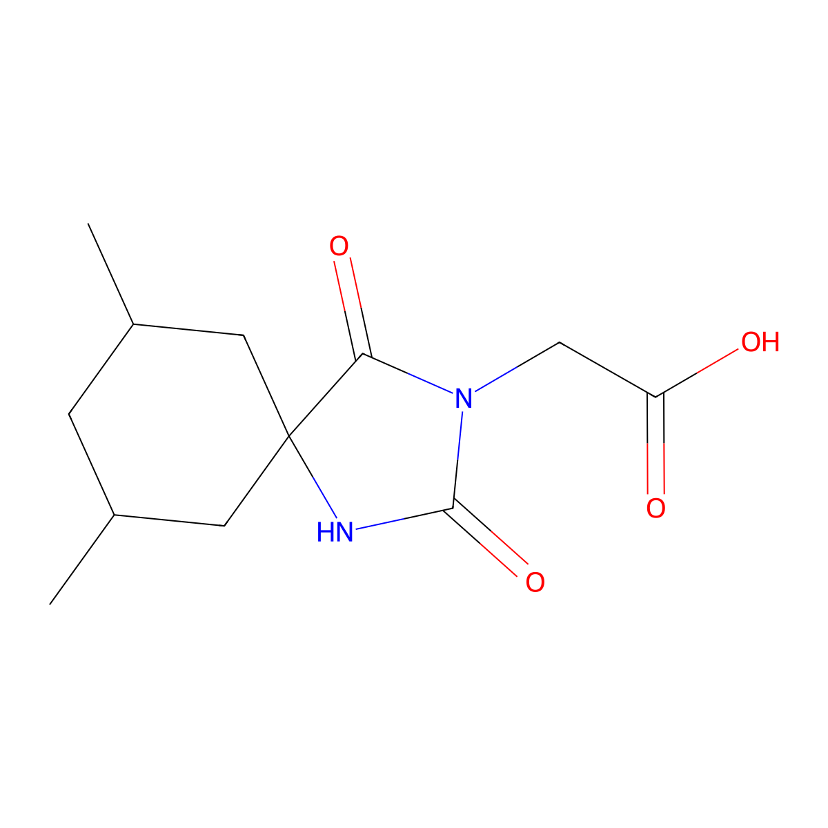 2-{7,9-Dimethyl-2,4-dioxo-1,3-diazaspiro[4.5]decan-3-yl}acetic acid molecular structure, CAS 1378433-28-3