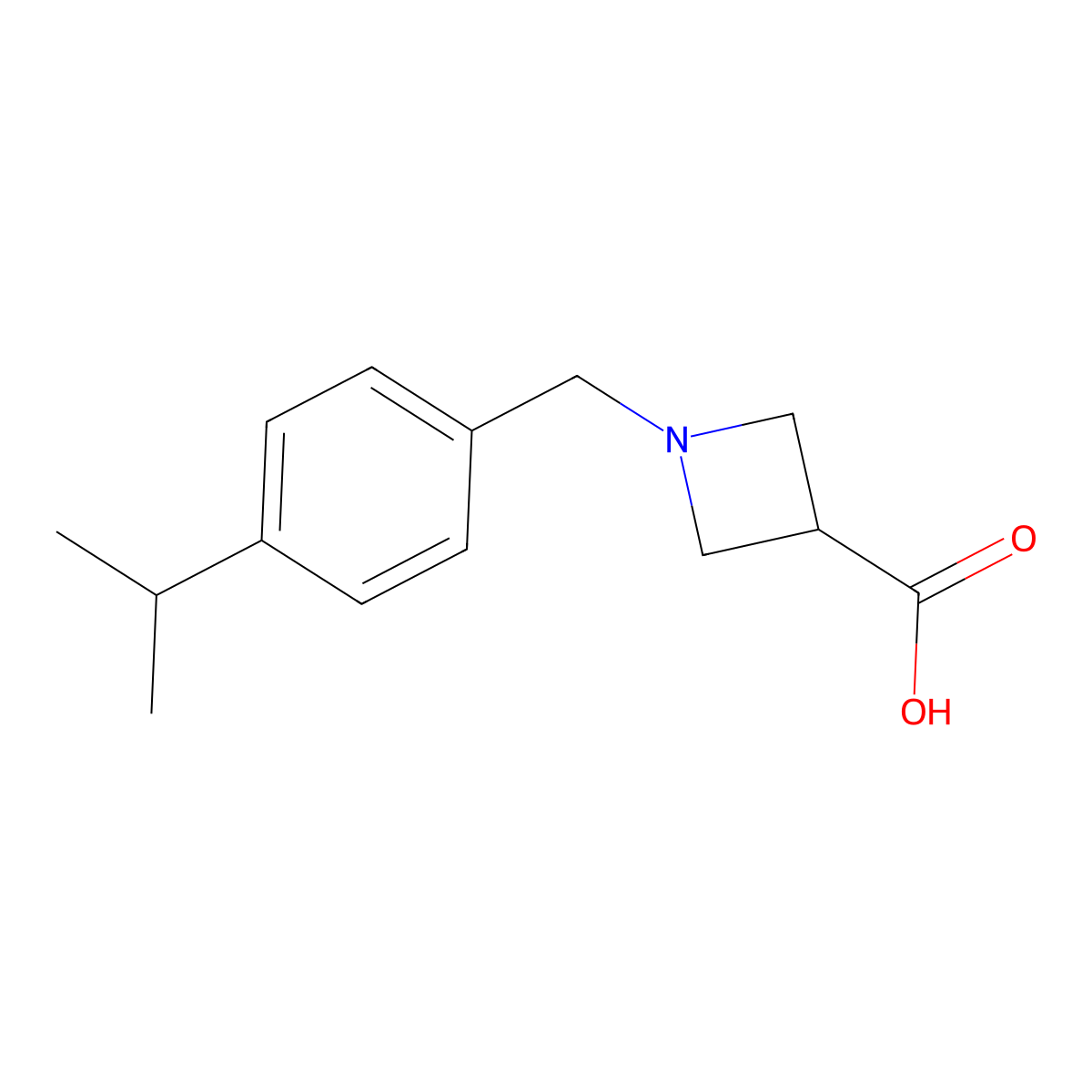 1-{[4-(Propan-2-yl)phenyl]methyl}azetidine-3-carboxylic acid molecular structure, CAS 1378444-45-1
