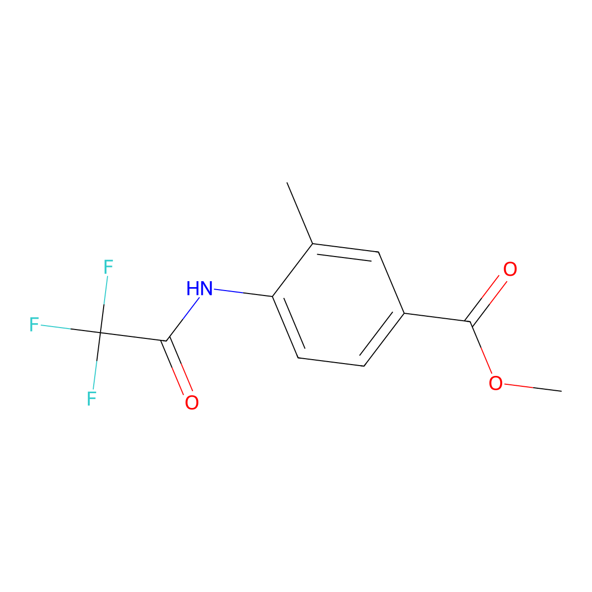 3-Methyl-4-(2,2,2-trifluoro-acetylamino)-benzoic acid methyl ester molecular structure, CAS 1378449-54-7
