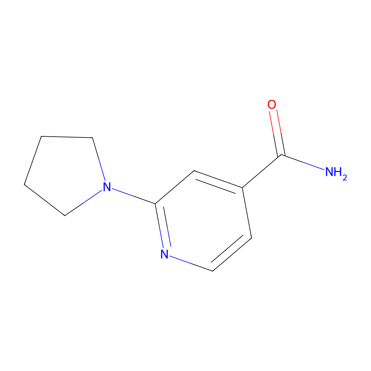 2-(Pyrrolidin-1-yl)isonicotinamide molecular structure, CAS 1378457-21-6