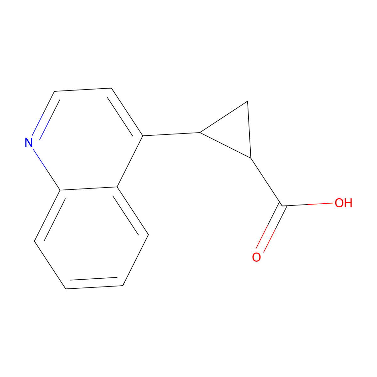 2-(Quinolin-4-yl)cyclopropane-1-carboxylic acid molecular structure, CAS 1378459-68-7
