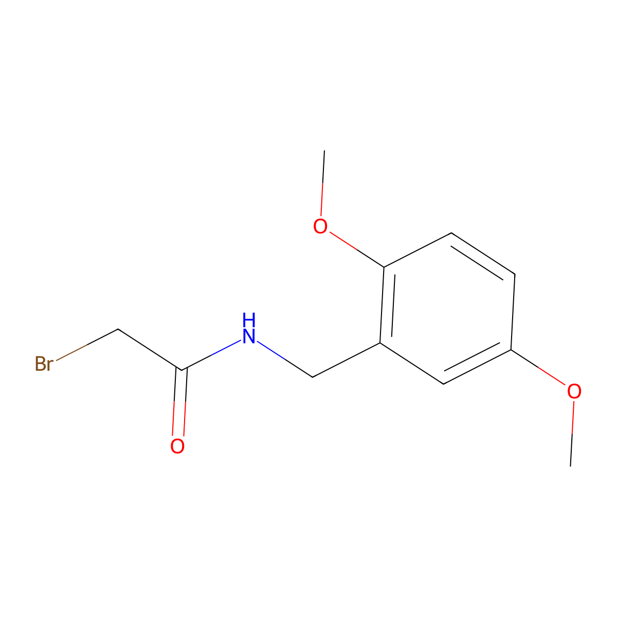 2-Bromo-n-(2,5-dimethoxybenzyl)acetamide molecular structure, CAS 1378460-07-1