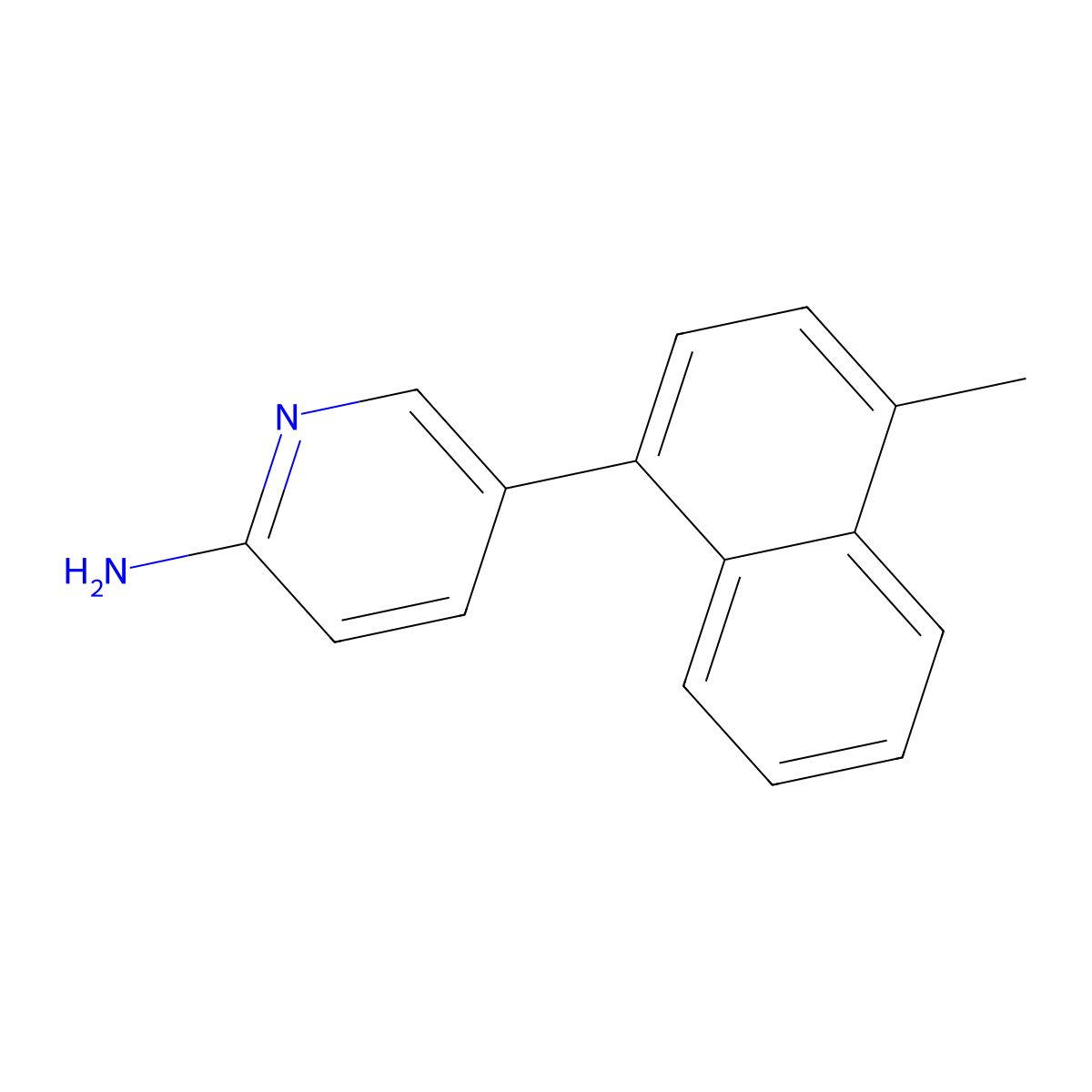 5-(4-Methyl-1-naphthalenyl)-2-pyridinamine molecular structure, CAS 1378460-16-2
