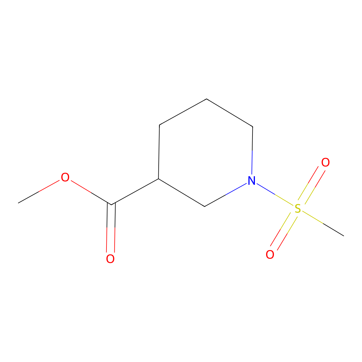 Methyl 1-methanesulfonylpiperidine-3-carboxylate molecular structure, CAS 1378462-29-3