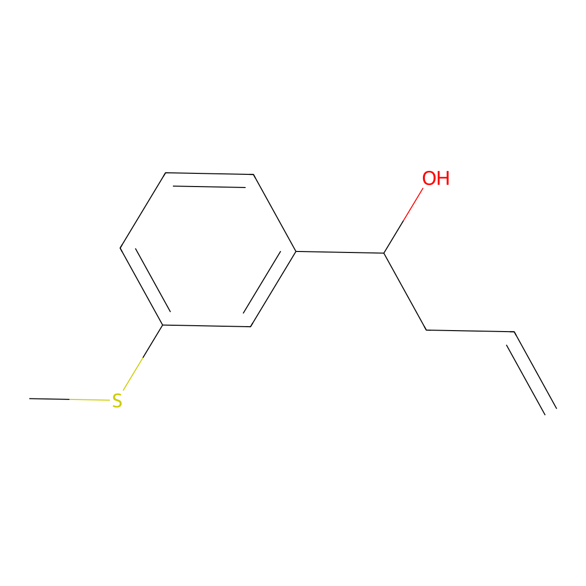 4-(3-Methylthiophenyl)-1-buten-4-ol molecular structure, CAS 1378462-37-3