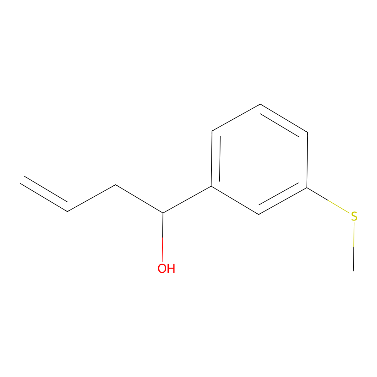 4-(3-Methylthiophenyl)-1-buten-4-ol molecular structure, CAS 1378462-37-3