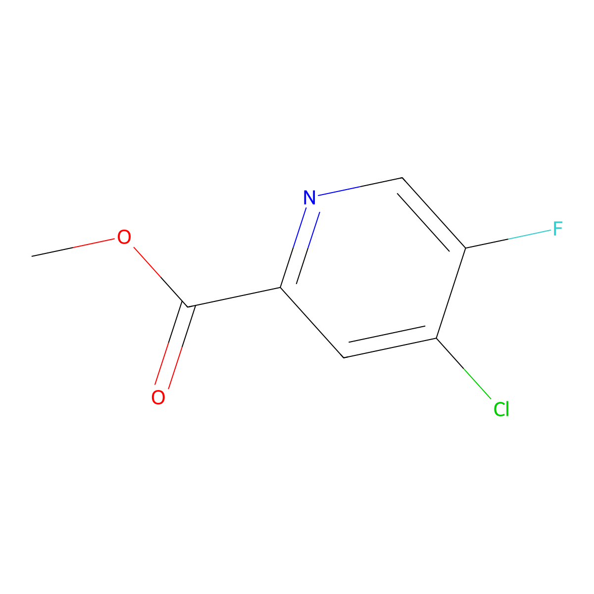 Methyl 4-chloro-5-fluoropicolinate molecular structure, CAS 1378464-20-0
