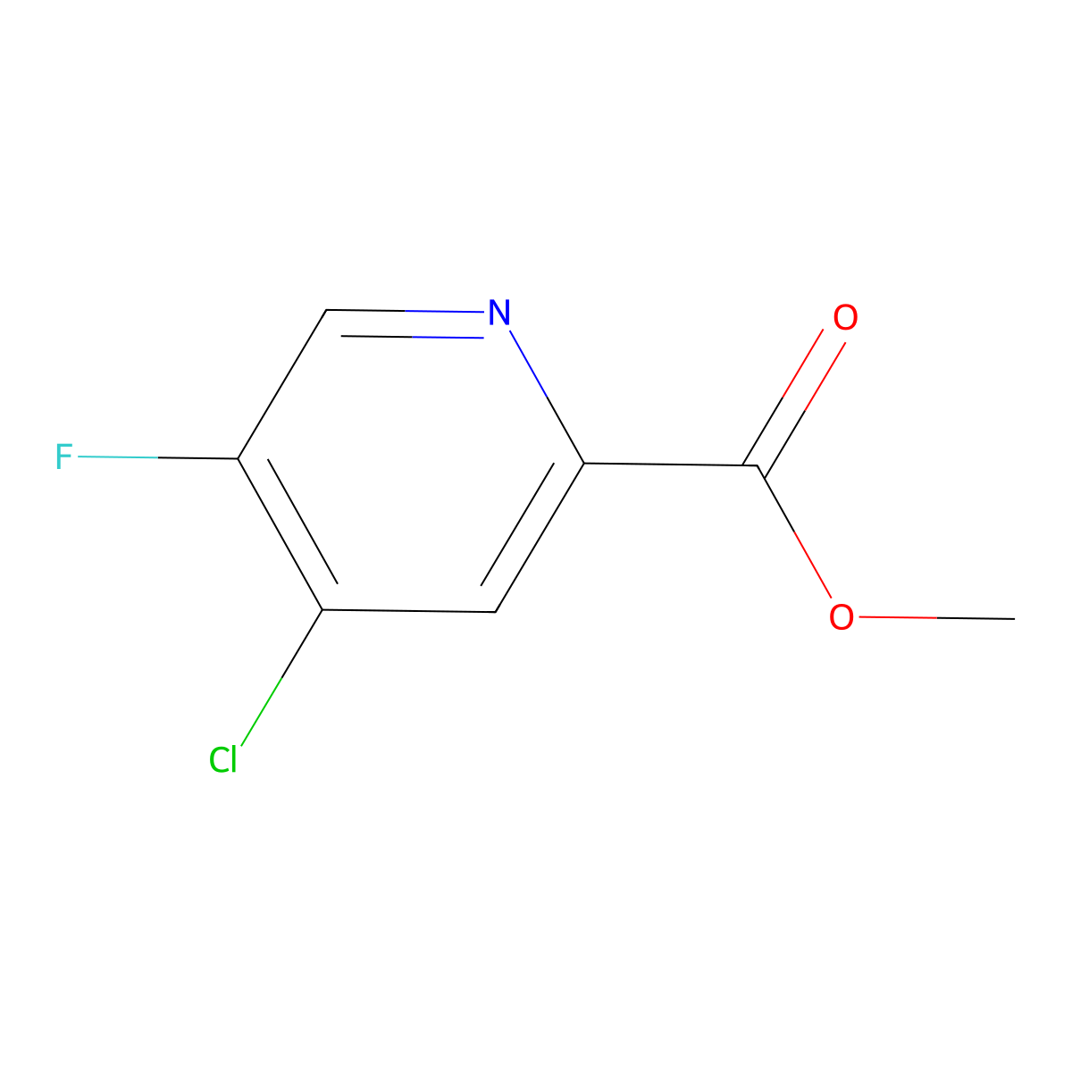Methyl 4-chloro-5-fluoropicolinate molecular structure, CAS 1378464-20-0