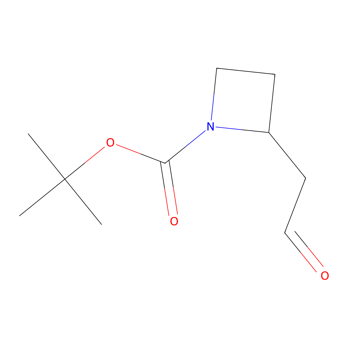 Tert-butyl 2-(2-oxoethyl)azetidine-1-carboxylate molecular structure, CAS 1378464-53-9
