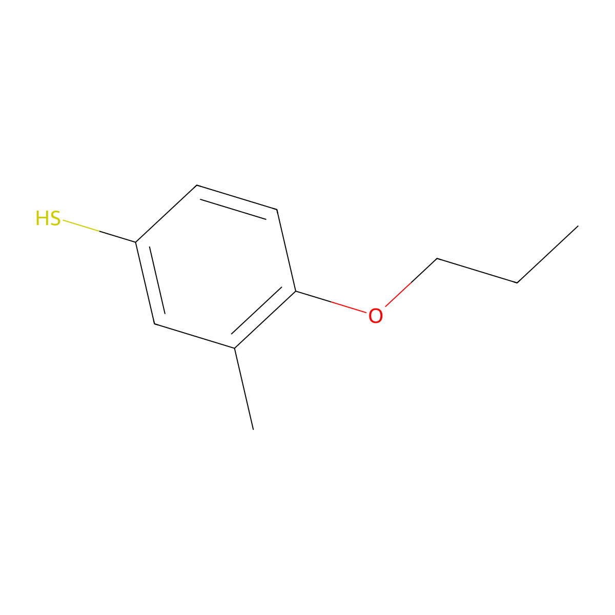 3-Methyl-4-n-propoxythiophenol molecular structure, CAS 1378465-34-9