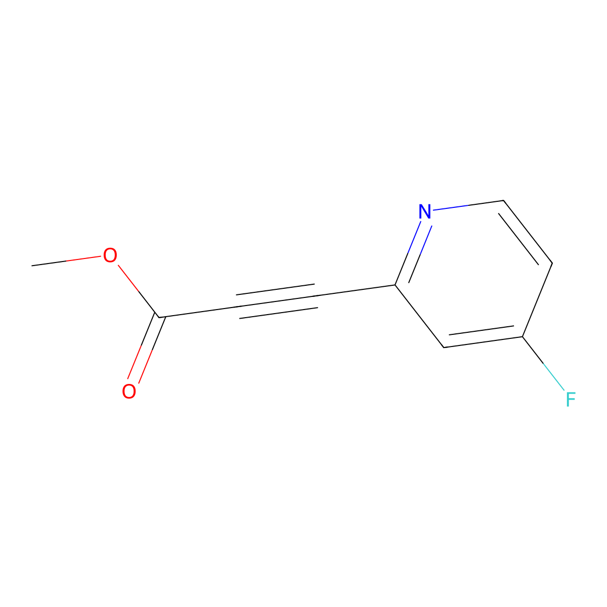 Methyl 3-(4-fluoropyridin-2-yl)prop-2-ynoate molecular structure, CAS 1378467-08-3