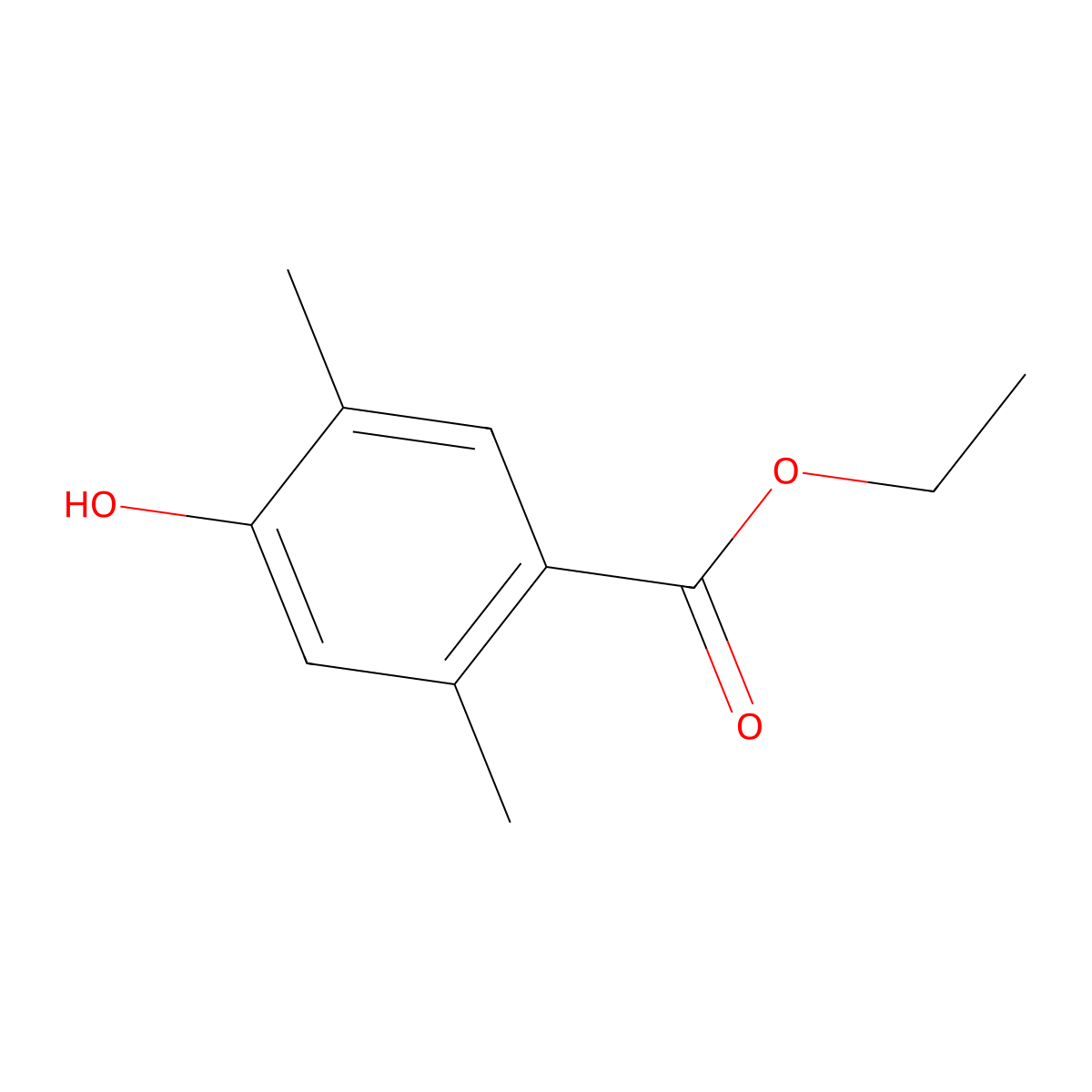 Ethyl 4-hydroxy-2,5-dimethylbenzoate molecular structure, CAS 1378469-26-1