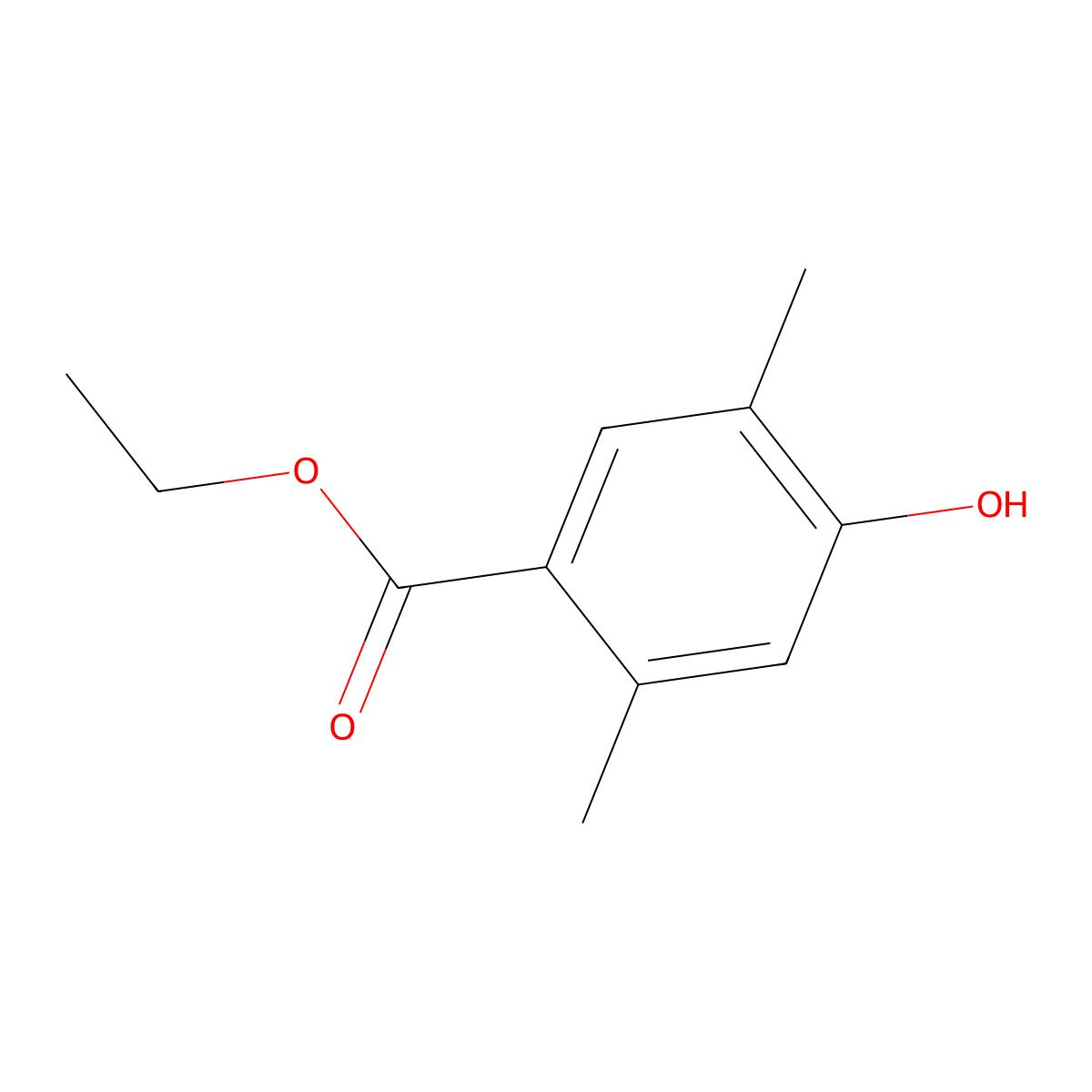 Ethyl 4-hydroxy-2,5-dimethylbenzoate molecular structure, CAS 1378469-26-1