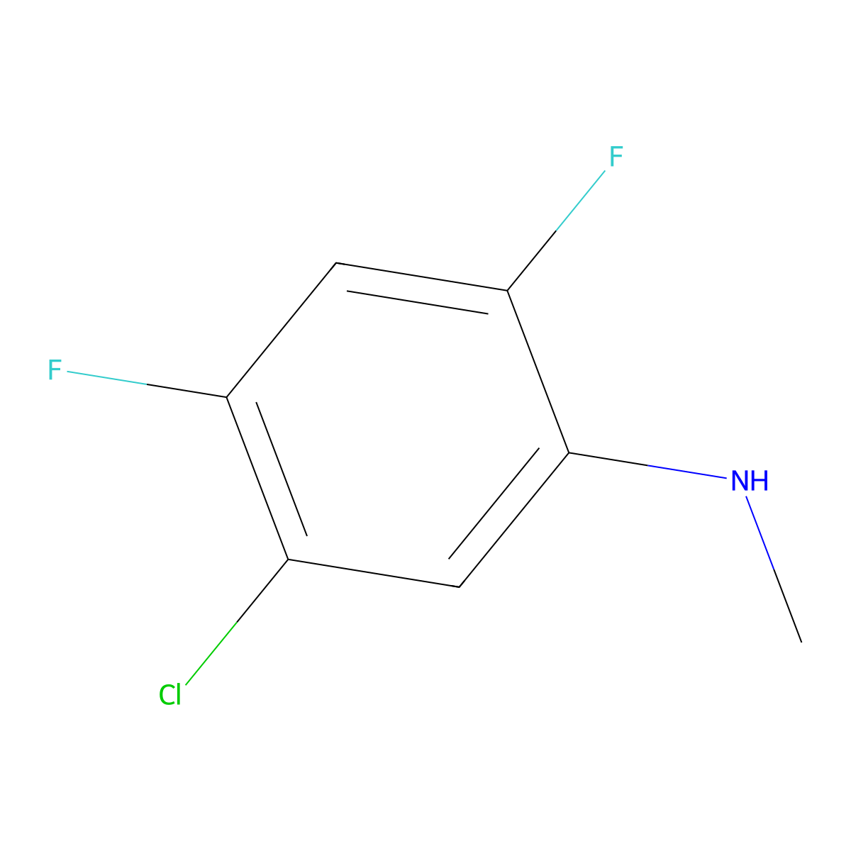 5-chloro-2,4-difluoro-N-methylaniline molecular structure, CAS 1378469-40-9