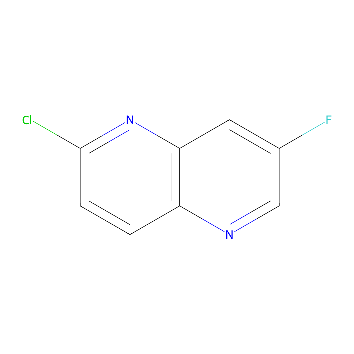 2-Chloro-7-fluoro-1,5-naphthyridine molecular structure, CAS 1378470-92-8