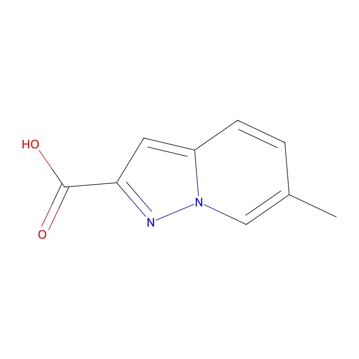6-Methylpyrazolo[1,5-a]pyridine-2-carboxylic acid molecular structure, CAS 1378472-25-3