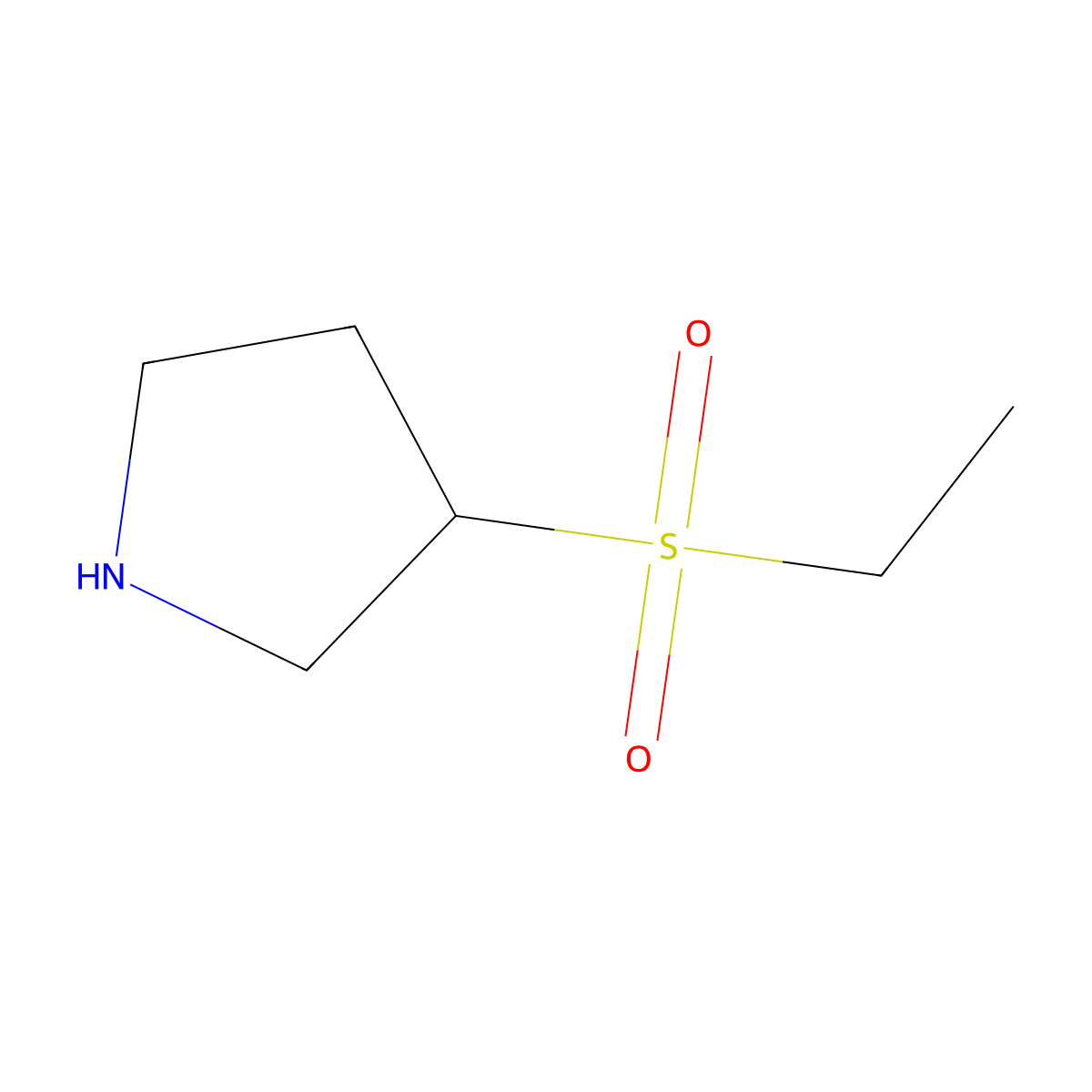 3-(Ethanesulfonyl)pyrrolidine molecular structure, CAS 1378472-99-1