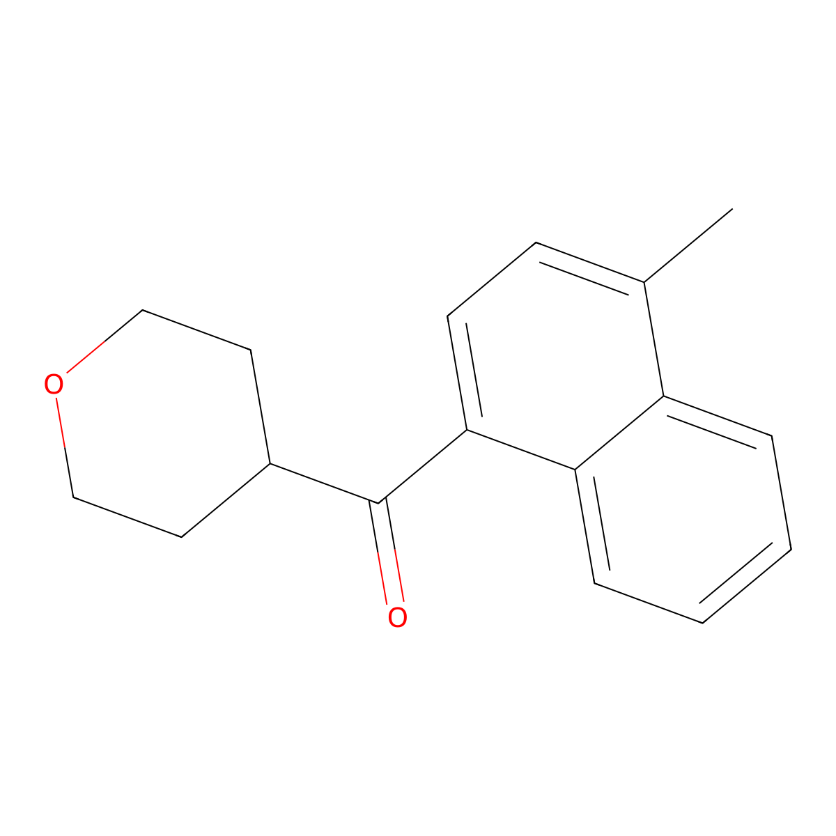 (4-Methyl-1-naphthalenyl)(tetrahydro-2H-pyran-4-yl)methanone molecular structure, CAS 1378477-61-2