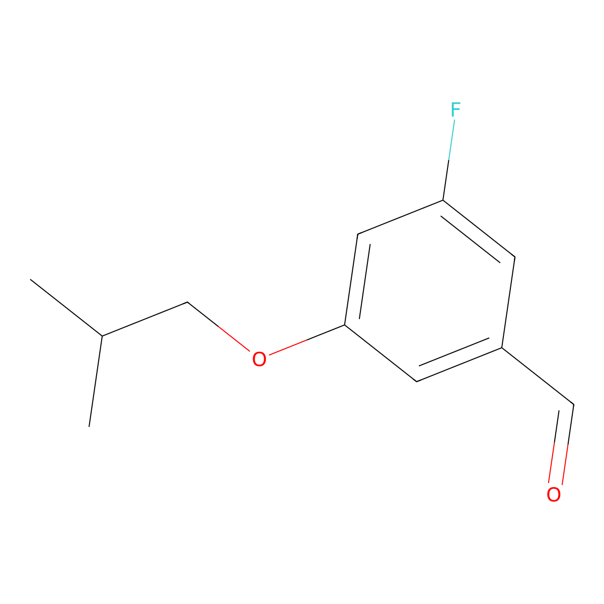 3-Fluoro-5-isobutoxybenzaldehyde molecular structure, CAS 1378482-78-0