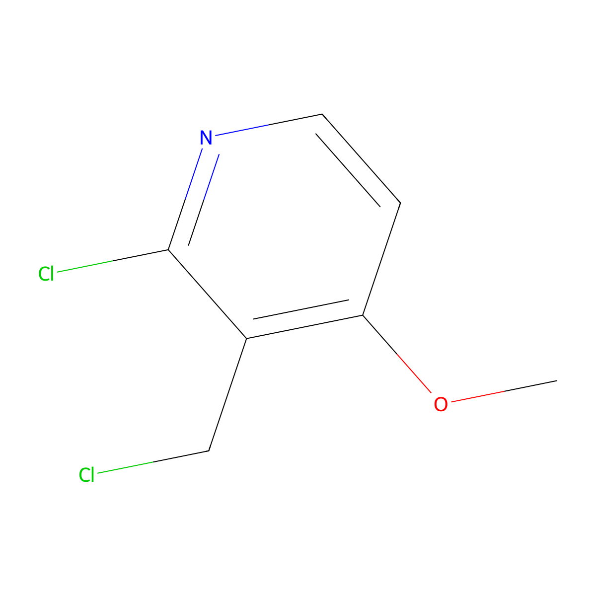 2-Chloro-3-(chloromethyl)-4-methoxypyridine molecular structure, CAS 1378483-76-1